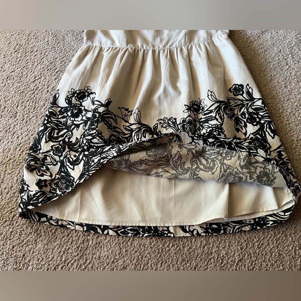 NWT Ann Taylor LOFT Beige & Black Floral Linen Blend Sleeveless Dress Size 10 - Picture 6 of 11